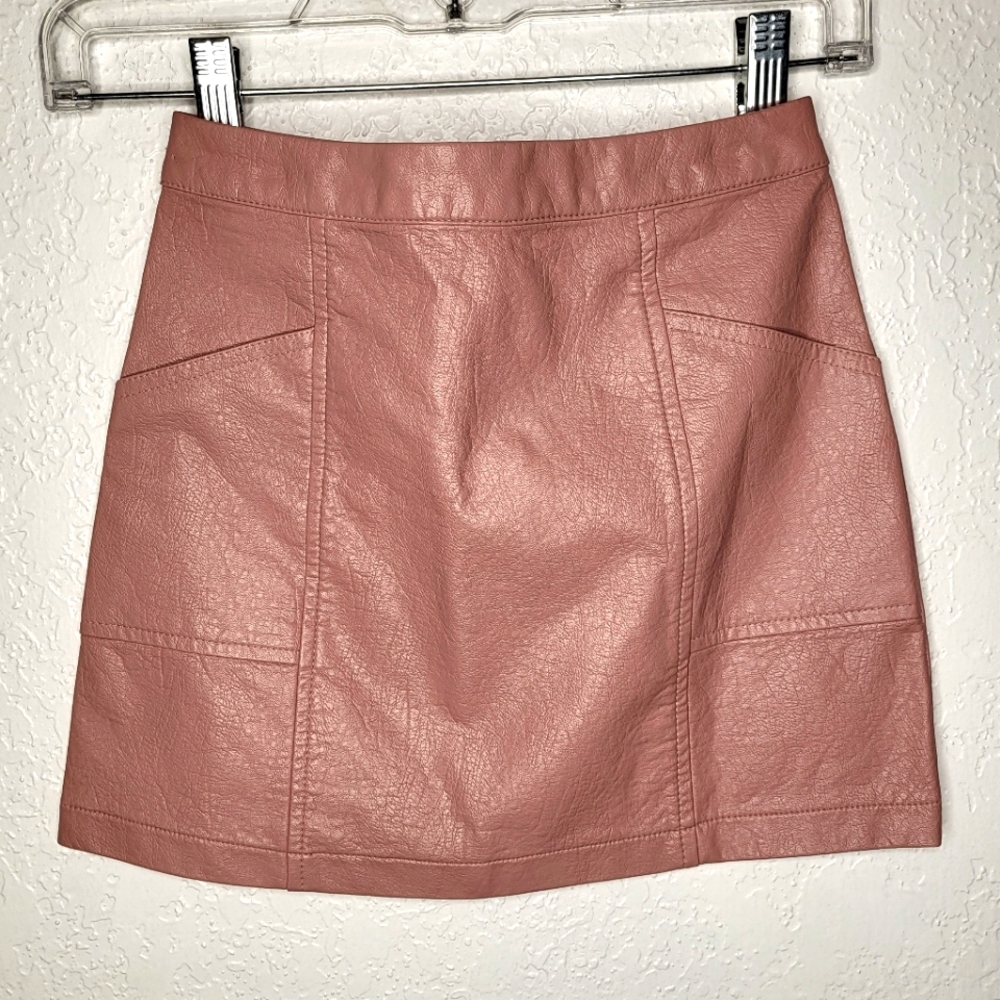 Faux Leather Girls Skirt